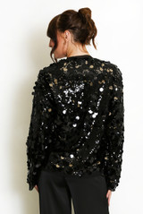 Disc Sequin Wrap Blouse 