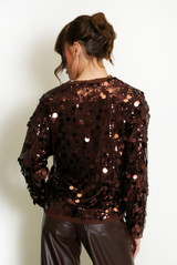 Disc Sequin Wrap Blouse 