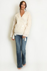 Disc Sequin Wrap Blouse 