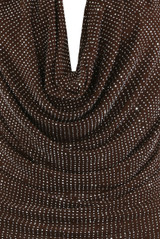 Stud Embellished Draped Halter Neck Top