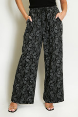 Drawstring Paisley Print Trouser