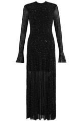 Stud Embellished Sheer Sleeve Maxi Dress