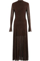 Stud Embellished Sheer Sleeve Maxi Dress