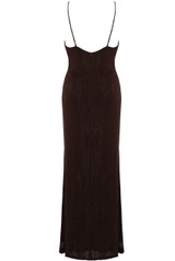 Embellished Plunge Neck Maxi Dress