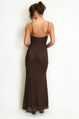 Embellished Plunge Neck Maxi Dress