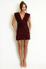Grecian Sequin Mini Dress