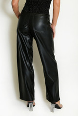 Wide Leg PU Jeans