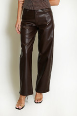 Wide Leg PU Jeans