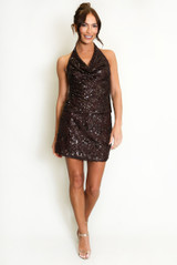 Sequin Bias Cut Mini Skirt