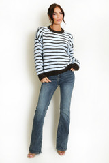 Contrast Collar Striped Jumper