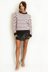 Contrast Collar Striped Jumper