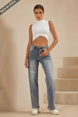 Vintage Blue Straight Denim Jeans