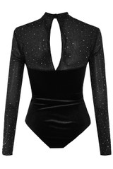 Velvet Studded Mesh Bodysuit