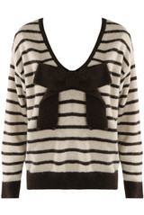 Neutral Bow Back Striped Jumper