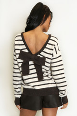 Neutral Bow Back Striped Jumper