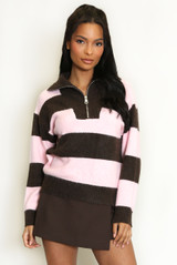 Striped Half Zip Jumper