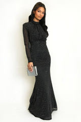 Rhinestone Embellished Maxi Dress