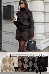 Argyle Jumper And Skirt Set - PRE-ORDER