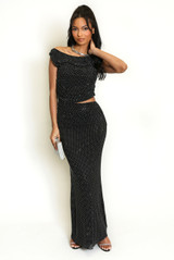 Embellished Cut Out Maxi Dress