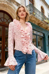 Ruffle Floral Lace Top 