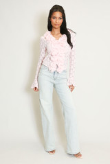 Ruffle Floral Lace Top 