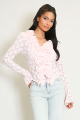 Ruffle Floral Lace Top 
