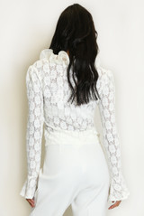 Ruffle Floral Lace Top 