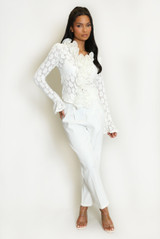 Ruffle Floral Lace Top 