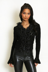 Ruffle Floral Lace Top 