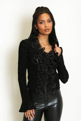 Ruffle Floral Lace Top 