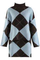 Argyle Turtle Neck Jumper And Skirt Set