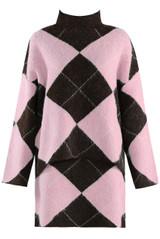 Argyle Turtle Neck Jumper And Skirt Set