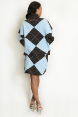 Argyle Turtle Neck Jumper And Skirt Set