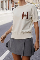 H Motif Cuffed Hem Knit Jumper