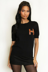 H Motif Cuffed Hem Knit Jumper