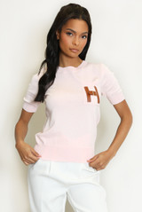 H Motif Cuffed Hem Knit Jumper