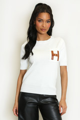 H Motif Cuffed Hem Knit Jumper