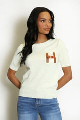 H Motif Cuffed Hem Knit Jumper