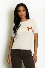 H Motif Cuffed Hem Knit Jumper