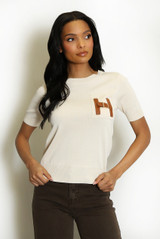 H Motif Cuffed Hem Knit Jumper