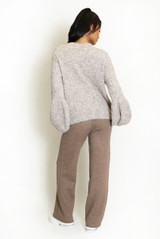 Balloon Sleeves Cable Knit Jumper