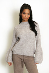 Balloon Sleeves Cable Knit Jumper