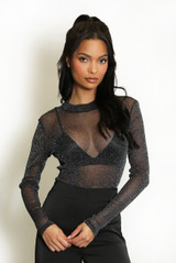 Lurex Mesh Bodysuit