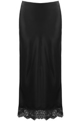 Lace Hem Satin Maxi Skirt