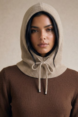 Draw String Knitted Hood 