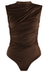 Mock Neck Gathered Bodysuit
