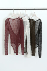 Lace Mesh Open Back Bodysuit