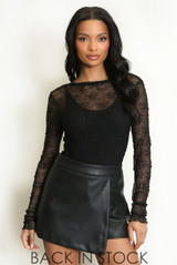 Lace Mesh Open Back Bodysuit