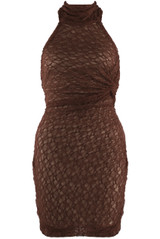 Lace Halter Neck Mini Dress