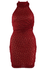 Lace Halter Neck Mini Dress